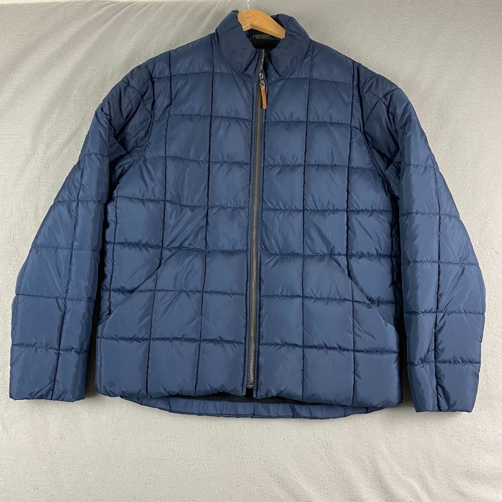 JCREW Box Quilted Puffer Jacket L Insulated navy blue Eco friendly PrimaLoft